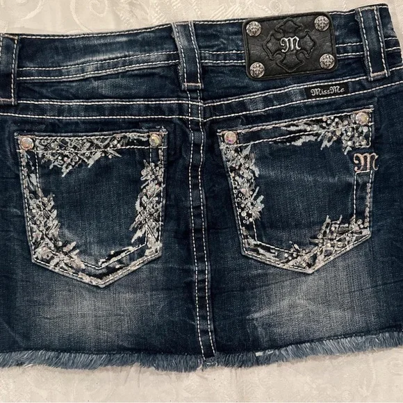 Vintage Miss Me Blue Mini Skirt Casual Night Out - Picture 3 of 8